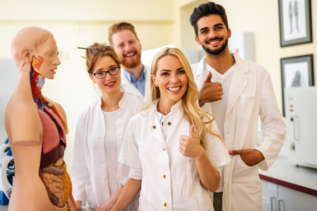 student-of-medicine-examining-model-of-human-body